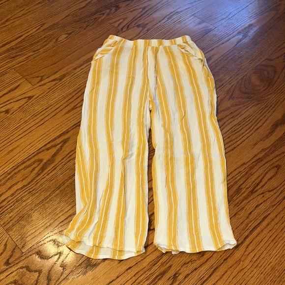 Zunie Girl’s Yellow Striped Flowy Pants Set Size 8 - Picture 6 of 8